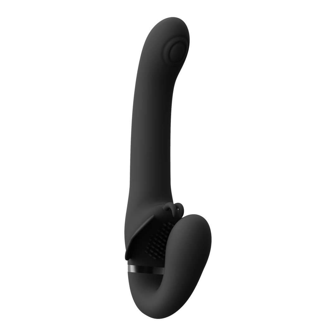 VIVE - Satu - Pulse-Wave en Vibrerende Strapless Strapon - Zwart