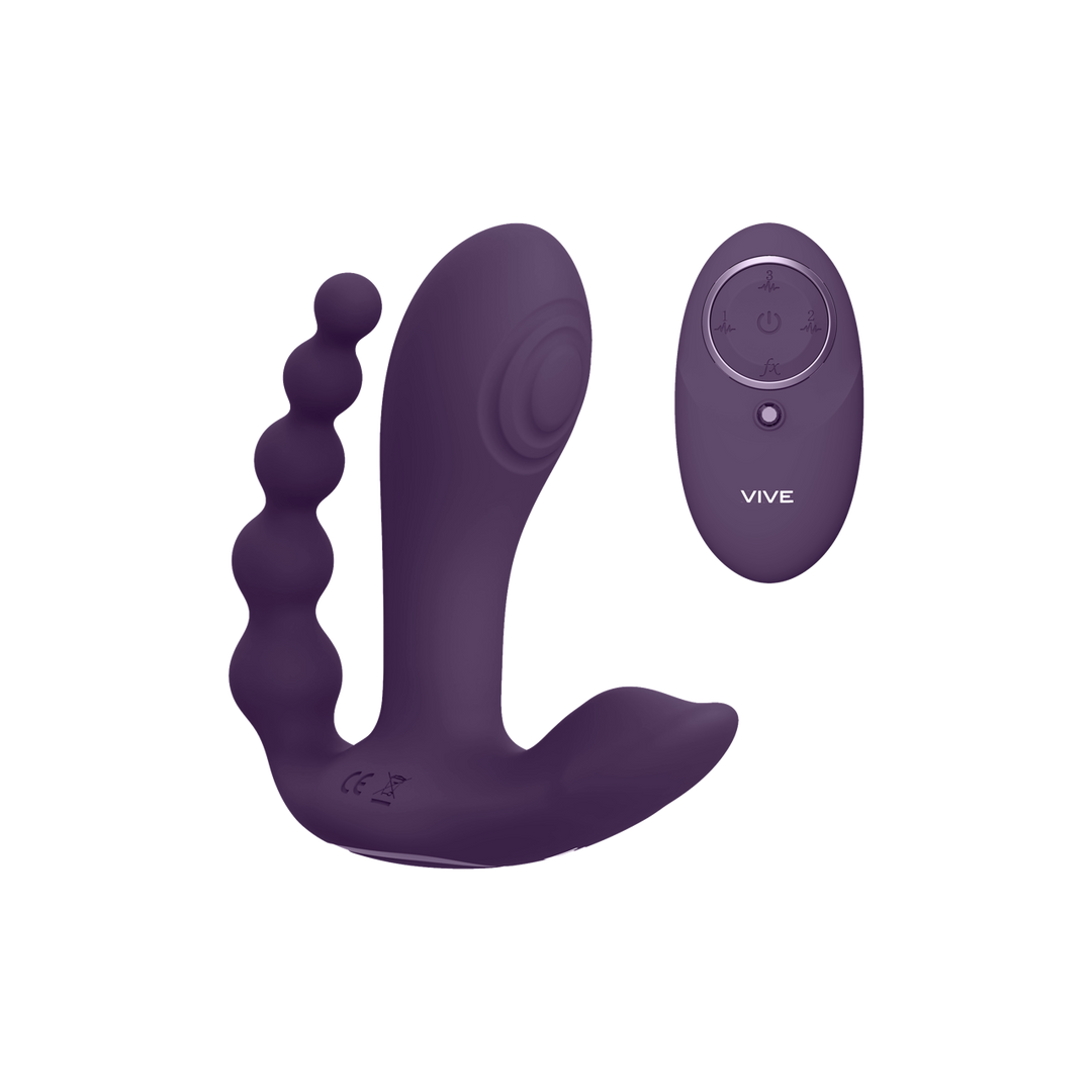 VIVE - Kata - Pulse Wave Vibrerende Dubbele Penetratie Vibrator - Paars