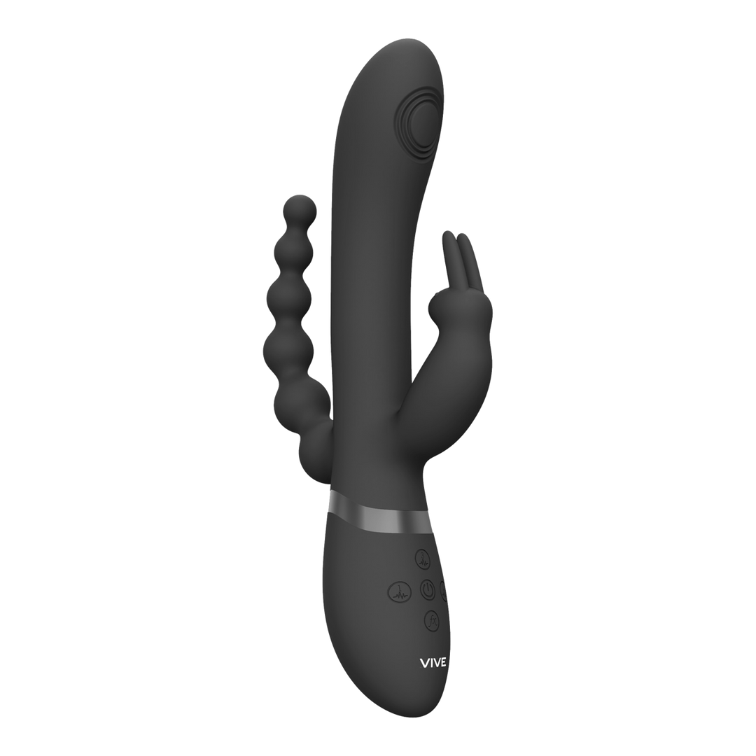 VIVE - Rini - Pulse Wave Vibrerende Dubbele Penetratie Rabbit - Zwart